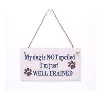 LUSandy DIY 5D Heart Diamond Painting Hanging Sign Wall Art Sign Special Shaped Letter Diamond Art Door Pendants Home Garden Hanging Diamond Painting Kits - My Dog is not Spoiled I am Well Trained