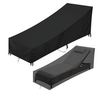 LUSCHEER Garden Sunbed Cover, Waterproof Windproof Anti-UV Heavy Duty Rip-Proof 210D Oxford Fabric Outdoor Patio Sun Lounger Covers (210x75x40/80cm) - Black