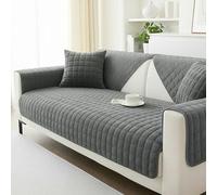LUSCHEER Sofa Covers 1 2 3 Seater Soft Flannel Couch Cover, Universal Cushion Covers Non-Slip for Corner L Shape Sectional Sofa Furniture Protector (Dark Grey, 90x180cm)