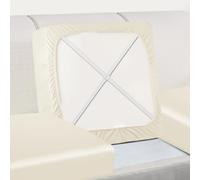 LUSCHEER Sofa Seat Cushion Cover PU Leather Waterproof Couch Cushion Covers Non-Slip Chair RV Seat Covers Replacement for Individual Cushion with Elastic Bottom, Beige