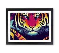 Luscious Tiger Abstract Framed Print | A4 Black Framed Wall Art | Ready to Hang | Abstract Animal Picture | Living Room Bedroom Lounge Office