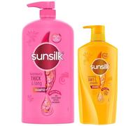 Lusciously Thick & LongShampoo 1 L, With Keratin, Yoghut Protein and Macadamia Oil - ThickeningShampoo for Fuller Hair & Sunsilk Nourishing Soft & Smooth4Shampoo, 650 ml