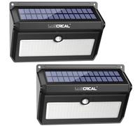 LUSCREAL Solar Outdoor Lights, 142 LED 2600 Lumens Motion Sensor Outdoor Lights, IP65 Waterproof Solar Security Lights for Fence, Garage, Patio(2 Pack)