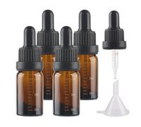LusDoly 4 Pcs 10ml Brown Glass Dropper Bottles with Graduated Pipette, Bottle with Black Tamper Evident Screw Cap Vials for Essential Oil Aromatherapy Fragrance Blends