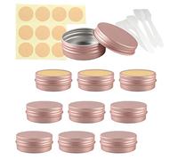 LusDoly Pack of 20, 30ml Rose Gold Empty Round Aluminium Tins Cosmetics Container Pots with Screw Lids for Lip Balm, Lotion, Cream, Masks, Mini Candles, Cosmetics