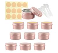 LusDoly Pack of 20, 80ml Rose Gold Empty Round Aluminium Tins Cosmetics Container Pots with Screw Lids for Lip Balm, Lotion, Cream, Masks, Mini Candles, Cosmetics