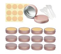 LusDoly Pack of 30, 100ml Rose Gold Empty Round Aluminium Tins Cosmetics Container Pots with Screw Lids for Lip Balm, Lotion, Cream, Masks, Mini Candles, Cosmetics