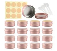 LusDoly Pack of 30, 50ml Rose Gold Empty Round Aluminium Tins Cosmetics Container Pots with Screw Lids for Lip Balm, Lotion, Cream, Masks, Mini Candles, Cosmetics