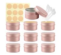 LusDoly Pack of 30, 80ml Rose Gold Empty Round Aluminium Tins Cosmetics Container Pots with Screw Lids for Lip Balm, Lotion, Cream, Masks, Mini Candles, Cosmetics