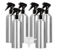 LusDoly Pack of 6, 500ml Empty Fine Mist Spray Bottles Refillable Aluminum with Black Spray Head for Travel, Cosmetic Perfume, Face Spray, Toner, Essential Oil Storage