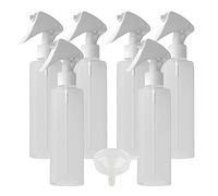 LusDoly Pack of 6, Empty Transparent 150ml Plastic Fine Mist Atomiser Bottles with Trigger Sprayer Empty Water Spray Bottles for Water Cosmetic Containers Travel