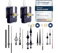 Lusee 2 Pack Clock Mechanisms Battery Powered, Long and Short Shaft Quartz Mechanism with 5 Pairs Aluminium Clock Hands, Motor Movement Replacement DIY Kits, Black