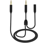 Lusgawer Chat Link Cable for Computer 3.5mm Female to 2 Dual 3.5mm Male,Chat Link Cable with in-Line Compatible with Elgato HD60,HD60S,HD60Pro,Nintendo Switch, Xbox One, PS4 and PS5