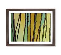 Lush Abstract Bamboo Forest Framed Print | A3 Walnut Framed Wall Art | Ready to Hang | Abstract Landscape Picture | Living Room Bedroom Lounge Office