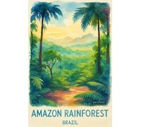 Lush Amazon Rainforest Landscape - A4 Travel City Poster Wall Art Home Decor Art Print with Iconic Landmarks and Global Views for Culture Inspired