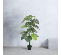 Lush Artificial Tree Monstera with Real Wood Trunk Tradala Trees Dark Green 4ft
