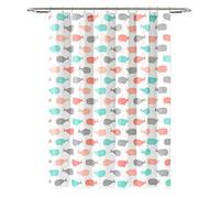 Lush Decor - 16T004817 Whale Shower Curtain - Fabric Ocean Fish Animal Print Design for Kids, 72" x 72", Pink and Aqua