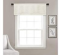 Lush Decor, 18" x 52" Cream Scalloped Texture Valance Valance Sheet Window Kitchen