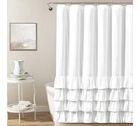 Lush Decor Allison Ruffle Shower Curtain, 72" x 72", White