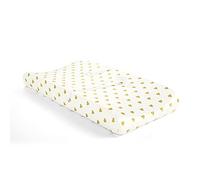 Lush Decor Baby Boho Metallic Hearts Allover Hearts Soft & Plush Changing Pad Cover, 32" x 16" x 5", White & Gold