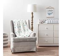 Lush Decor Baby Dinosaurs Roar Allover Trees Soft Sherpa Baby Blanket for Kids, 40'' x 30'', Dusty Teal Gray