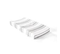Lush Decor Baby Farmhouse Stripe Soft & Plush Changing Pad Cover, 16" W x 32" L + 5" Pocket, Gray - Striped Nursery Decor - Gender Neutral Baby Shower Presents