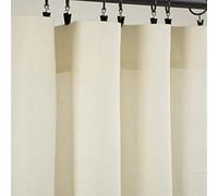 Lush Decor Belgian Flax Prewashed Linen Rich Cotton Blend Window Curtain Panel (Single Panel), 84" L x 50" W, Ivory