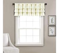 Lush Decor Belle Valance Shabby Chic Style Single Curtain, 18” x 84”, Ivory