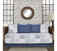 Lush Decor Blue Daybed Monique 6 Piece Cover Set, 39"x75"