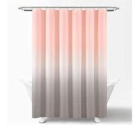 Lush Decor, Blush and Gray Umbre Fiesta Shower Curtain, 72" x 72"