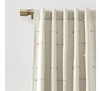 Lush Decor Boho Stripe Clip Jacquard Window Curtain Panels Neutral/Brown Pair 42" W x 84" L - Woven Eyelash Drapes for Living Room Bedroom