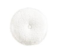 Lush Decor Button Soft Sherpa Round Decorative Pillow, 15" Round, White