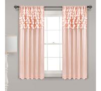 Lush Decor Circle Dream Window Curtains Panel Set for Living, Dining Room, Bedroom (Pair), 54" W x 63" L, Blush