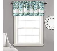 Lush Decor Clara Curtains, Polyester, Blue & Green, Valance