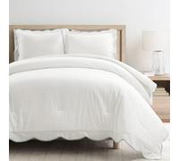 Lush Decor Coastal Chic Scallop Edge Comforter Set Blue/White 3 Piece Set Full/Queen - Soft Elegant Affordable Luxury Bedding Set