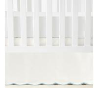 Lush Decor - Crib Skirt, Soft Cotton, Ideal for Classic Nursery Decor, Coastal Chic Desigb with Scalloped Edge (Blue, 25" x 52" x 16")