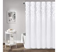 Lush Decor Curtain, Polyester, White, 72" W x 72" L (Pack of 1)
