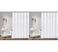 Lush Decor Curtain, Polyester, White, 72" W x 72" L (Pack of 2)