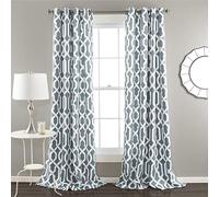 Lush Decor Curtains Room Darkening Blue Window Panel Set for Living, Dining, Bedroom (Pair), Polyester, 52" W x 84" L (Pack of 1)