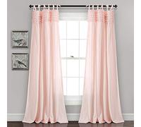 Lush Decor Curtains Ruffle Window Panel Set for Living, Dining, Bedroom (Pair), Polyester, Blush, 40" W x 84" L (Pack of 1)