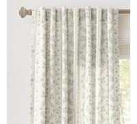Lush Decor Doreen Delicate Floral Window Curtain Panel Pair, 52" W x 84" L, Gray