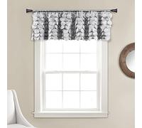 Lush Decor Gigi Window Curtain Valance, 14" L x 50" W, Light Gray