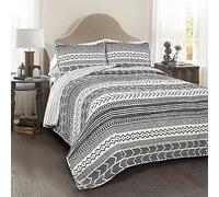 Lush Decor Hygge Geo, Cotton, Black & White, King