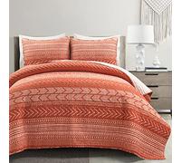 Lush Decor Hygge Geo, Cotton, Burnt Orange, King