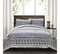 Lush Decor Hygge Geo, Cotton, Navy & White, Full/Queen