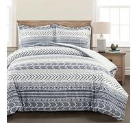 Lush Decor Hygge Geo, Cotton, Navy & White, King