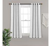 Lush Decor Hygge Stripe Window Curtain Panel Pair, 63" Long x 52" Wide, Black & White