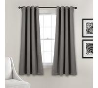 Lush Décor Insulated Grommet Blackout Curtain Panels Dark Gray Pair Set 52x63