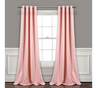 Lush Decor Insulated Grommet Blackout Curtains Panel Pair, 52" W x 84" L, Pink