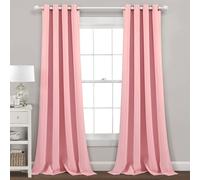 Lush Decor Insulated Grommet Blackout Window Curtain Panel Pair, 84" Long x 52" Wide, Fairytale Pink